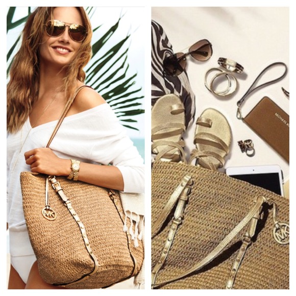 MK straw tote