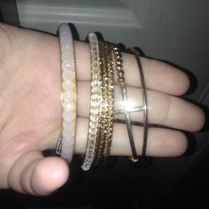 Mix and match gold bangles