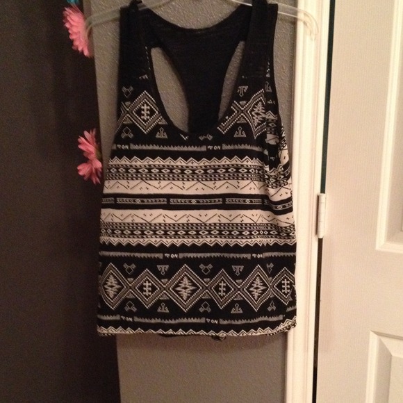 cute black tribal/Aztec print tank top