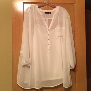 Sheer long sleeve tunic