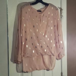 Love J Brand Peach Gold Top Shirt Sz L