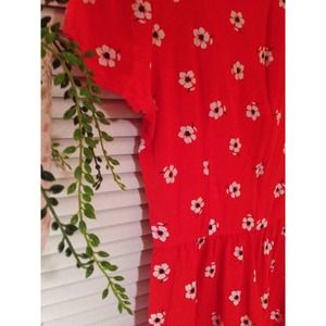 🌺Red floral print dress🌺