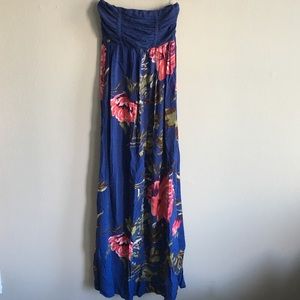 Charlotte Russe floral print strapless maxi dress