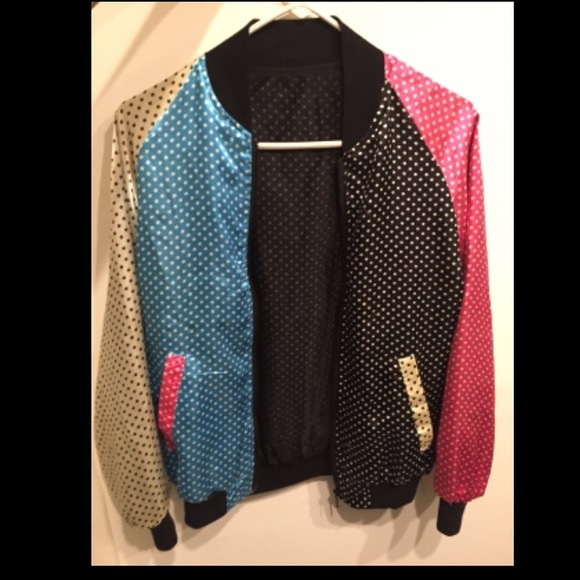 Multi-Colored Polka dot bomber - Picture 1 of 4