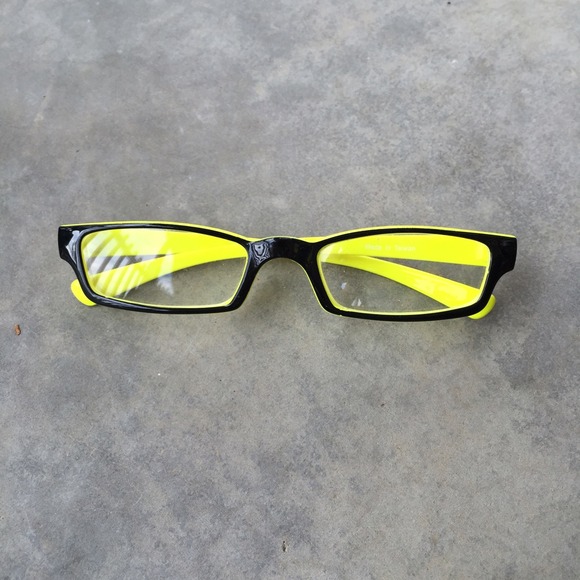 Neon & Black Clear Lens Glasses