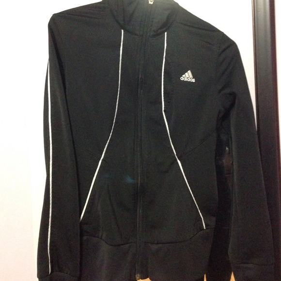 Adidas zip up black jacket S