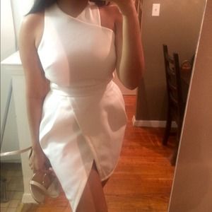 Asymmetrical dress with step hem