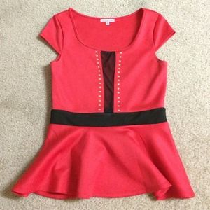 Charlotte russe medium red peplum top
