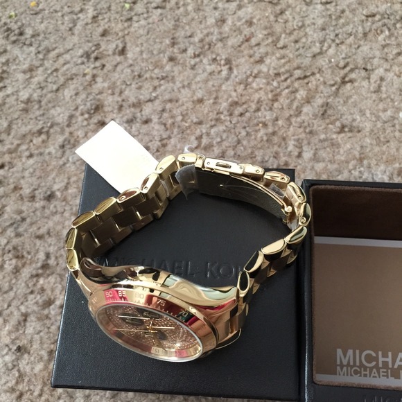 NWT MICHAEL KORS Layton Glitz Gold-tone MK5830 - Picture 3 of 4