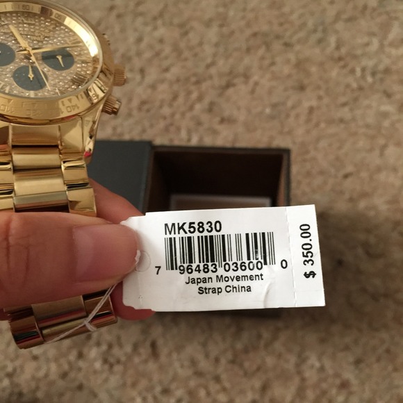 NWT MICHAEL KORS Layton Glitz Gold-tone MK5830 - Picture 4 of 4