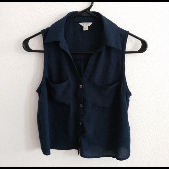 Navy blue crop top