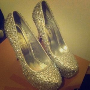 Glittery heels.