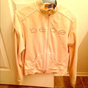 BEBE velour zip up sweatshirt