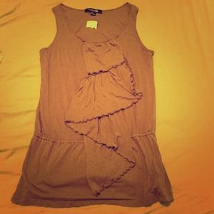 New Forever21 taupe ruffle top