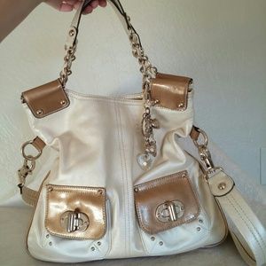 Kathy Van Zeeland cream shoulder/cross body purse