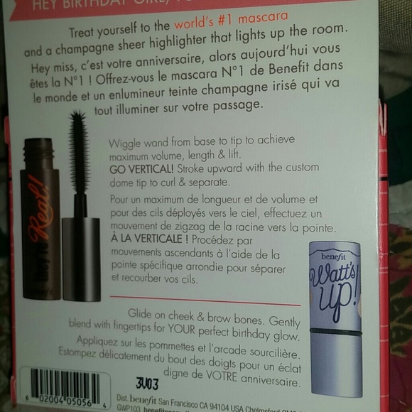 Benefit theyre real mascara/watts up highlighter