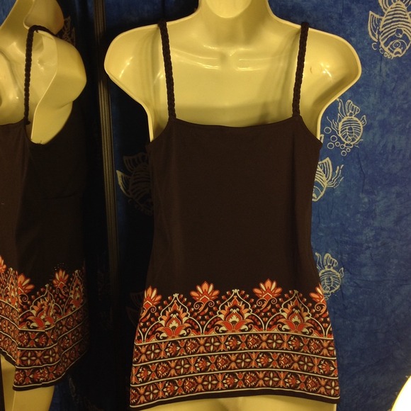 New York & Company brown gold studded tribal tank - Picture 3 of 4