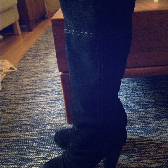 Seychelles suede leather knee-high boots in black