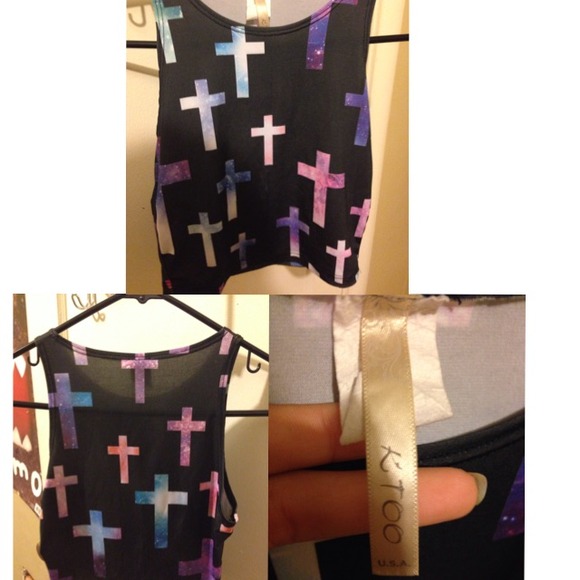 Wet Seal Other - Galaxy cross crop top💖
