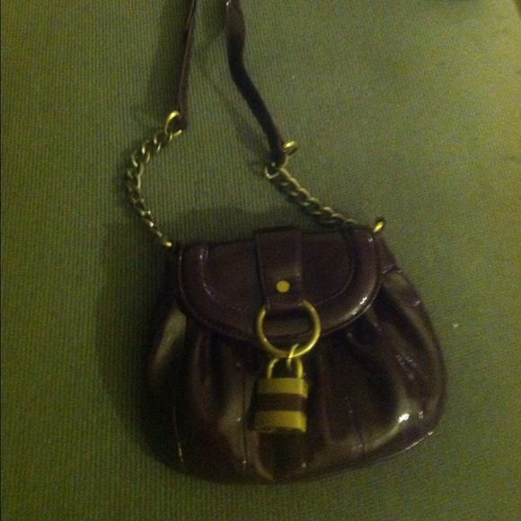 Purple patten leather small handbag - Picture 1 of 3