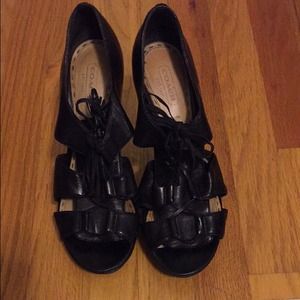 COACH black sandals with heels