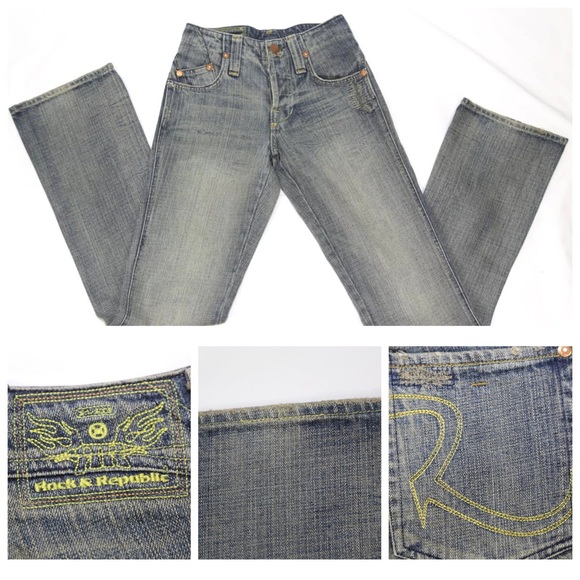Rock & Republic Distressed High Waist Jeans 24 - Picture 2 of 4