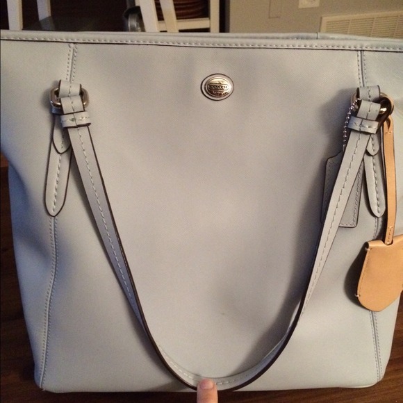 SOLD--Coach Peyton Zip Top Tote Sky Blue