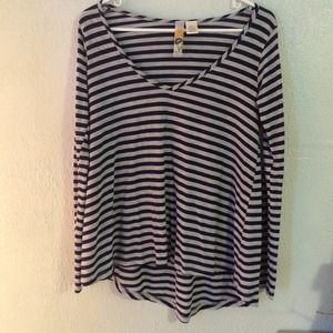 Black and gray striped relaxed fit top