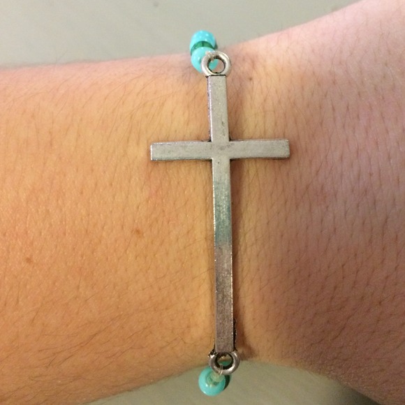 Earth tones cross bracelet - Picture 2 of 2