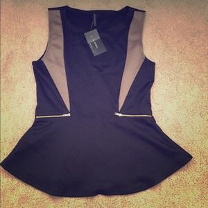 Black peplum top