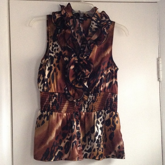 BCX ruffle front shirt - Picture 1 of 1