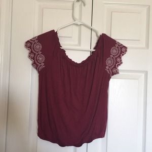 American Eagle burgundy blouse