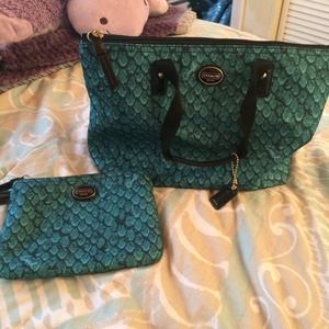 Coach bag and wristlet pouch