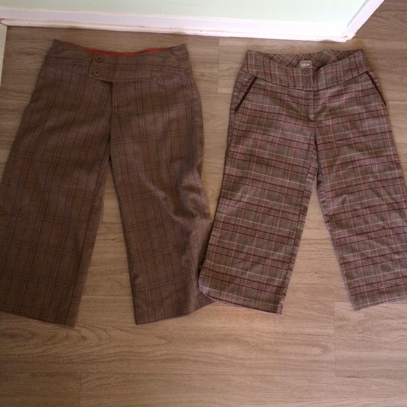 Brown Plaid Long Shorts/Short Pants