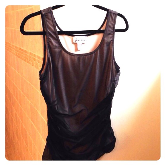 NWT black sheer w/ cream lining top