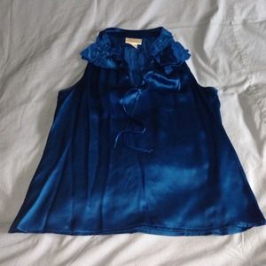 Kenar blue silk top medium