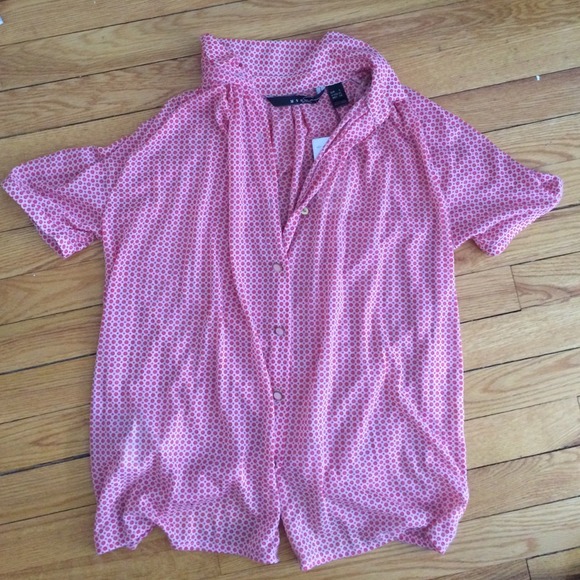 Mango pink print blouse
