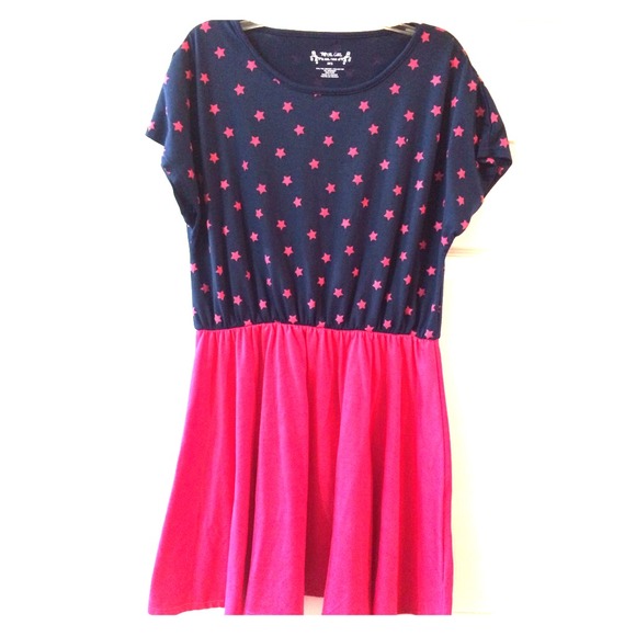 Total Girl summer dress pink and blue