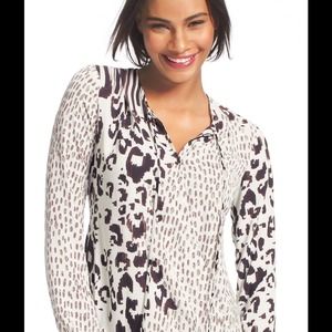 Cabi Skin Print Wrap Top, Size Medium