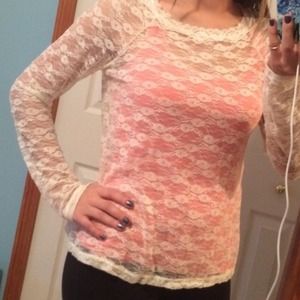 Cream colored lace top