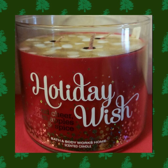 BATH & BODY WORKS 3 WICK~HOLIDAY WISH~CANDLE