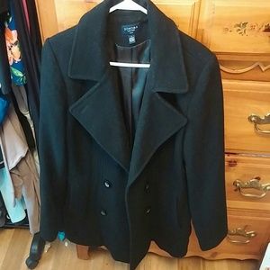 Black Sonoma wool pea coat