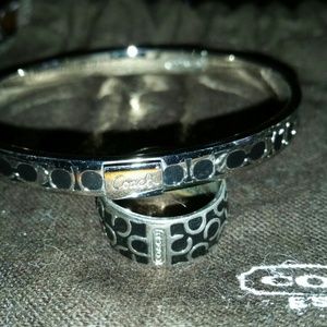 Authentic Coach bracelet and ring set