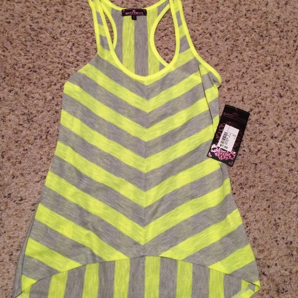 Neon yellow and gray tank top