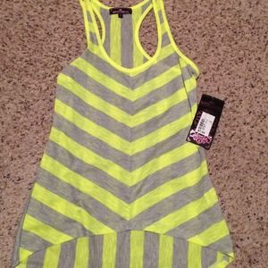 Neon yellow and gray tank top