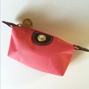 Longchamp peach coin purse