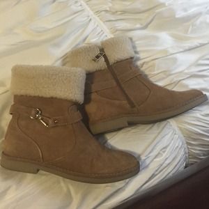 Suede fur lined booties