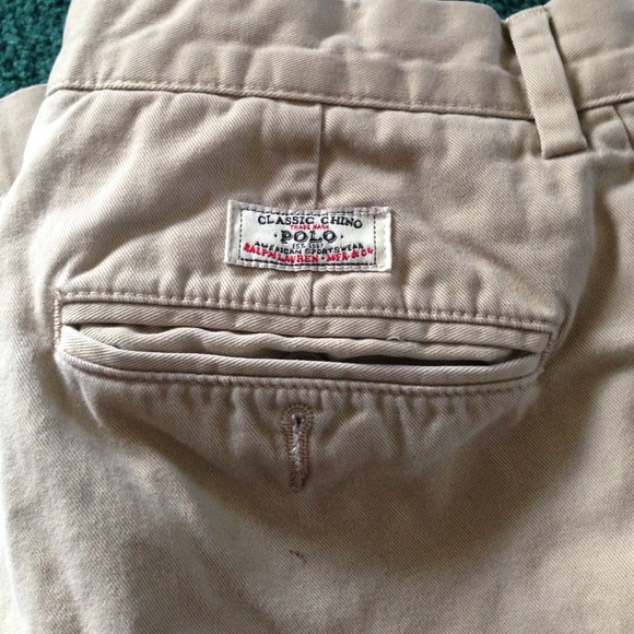 Tan men's Polo Chinos