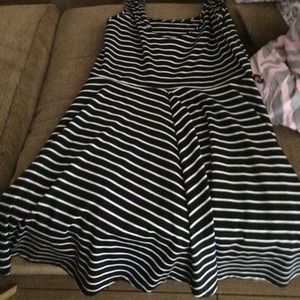 White black stripe dress