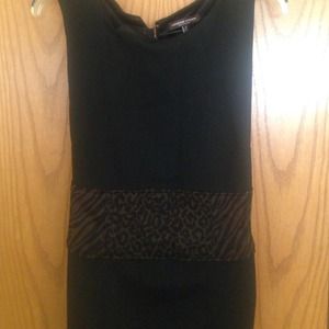 Black sleeveless dress with animal print details!